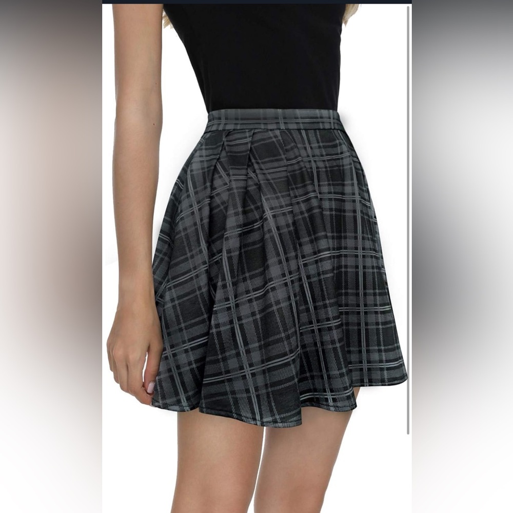 Urban CoCo Women Plaid Pleated Mini Skater Skirt High Waisted School Skirt-Small - Picture 3 of 6